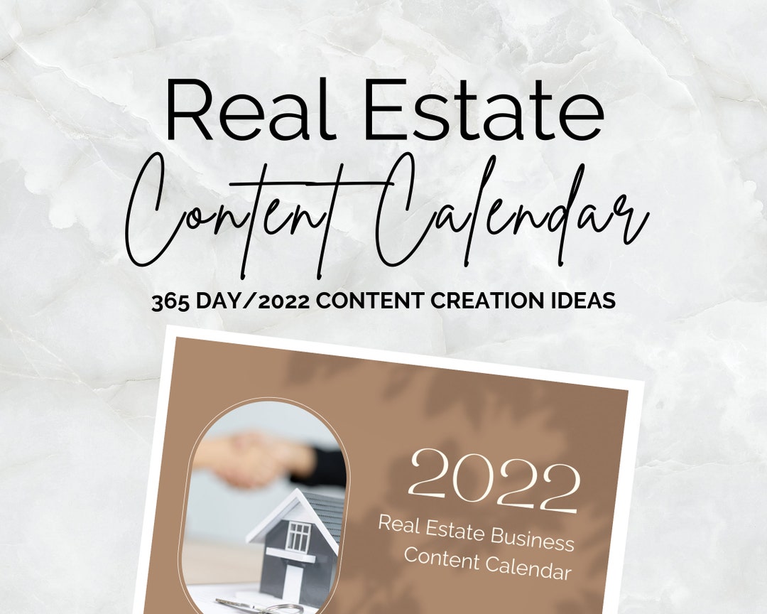 Real Estate Content Calendar Content Creation Ideas Social Etsy