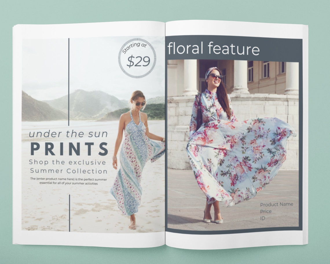 Clothing Retail Catalog Ebook Template, Editable Catalog Template Canva