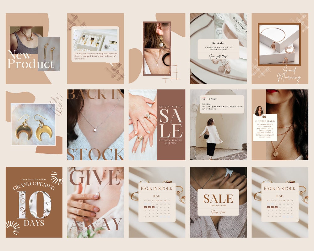 Jewelry Instagram Templates Canva Template Small Business - Etsy