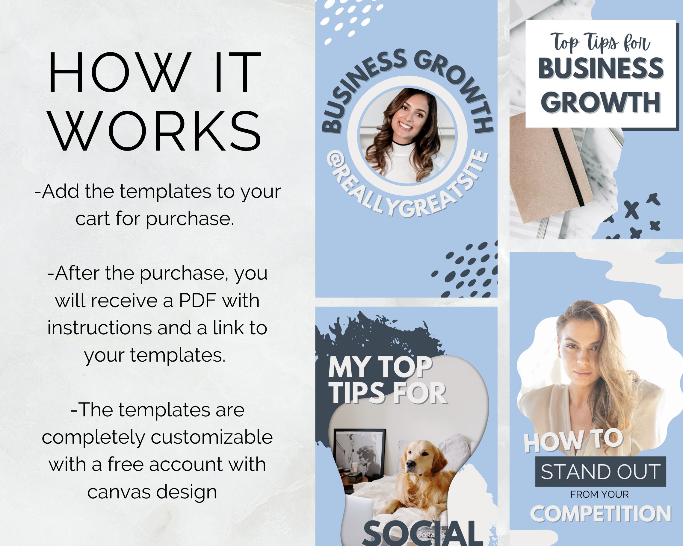 Blue Instagram Reels Canva Template Instagram Reel Cover - Etsy