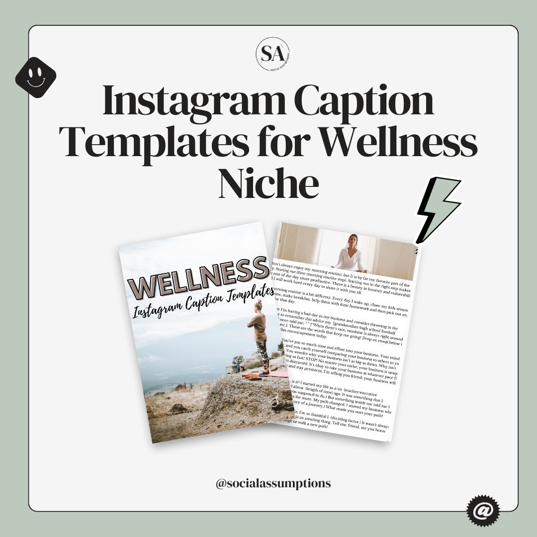 Instagram Caption Templates for Wellness Niche Wellness Coach Etsy