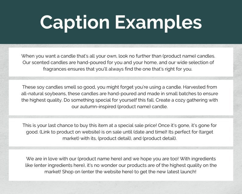 Candle Business Instagram Captions Product Business Caption Template