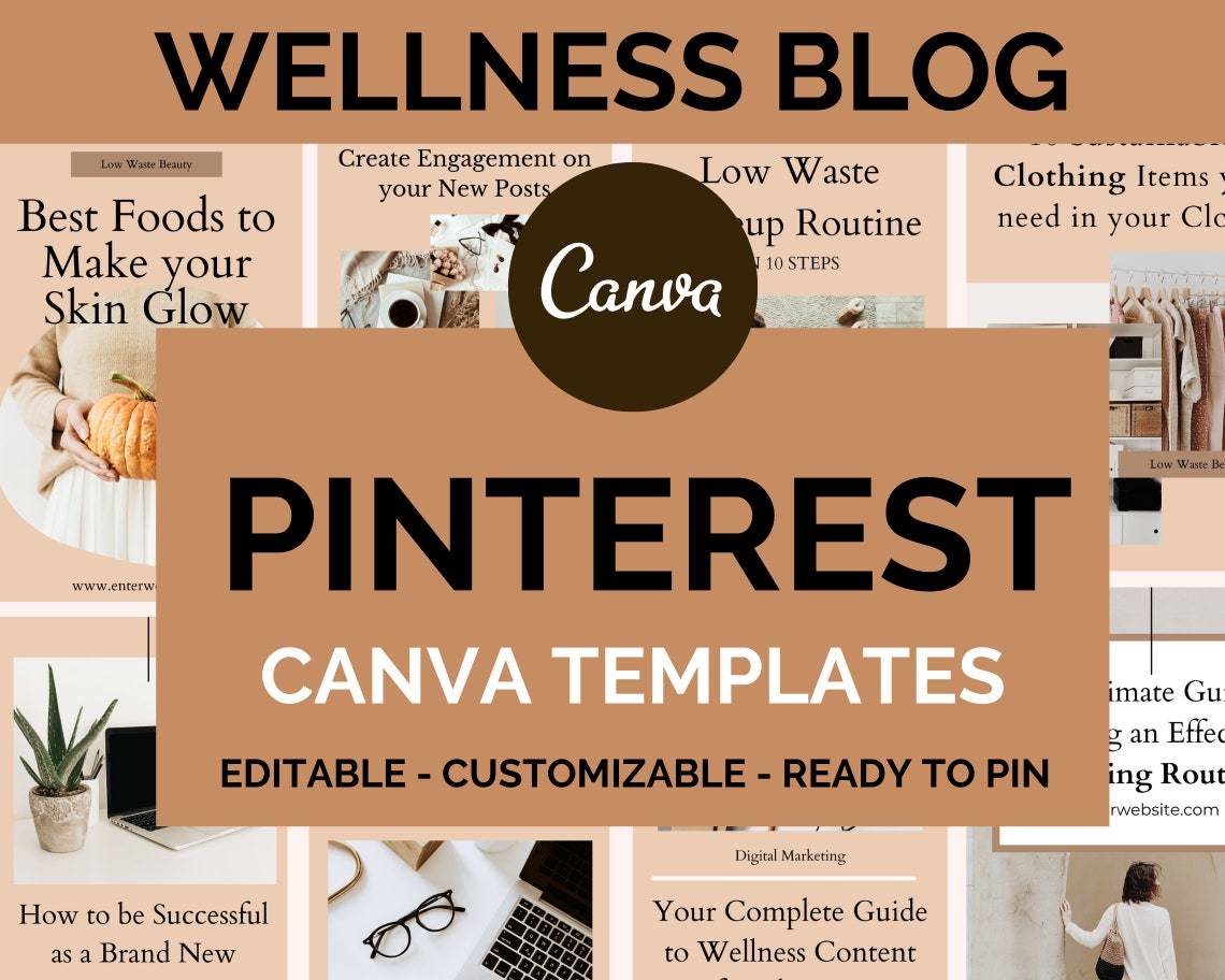 Wellness Blog Pinterest Templates Canva Templates for Pinterest ...