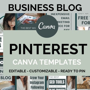 Business Blog Pinterest Templates | Canva Templates for Pinterest Marketing | Blogger Templates | Social Media Manager Pin |