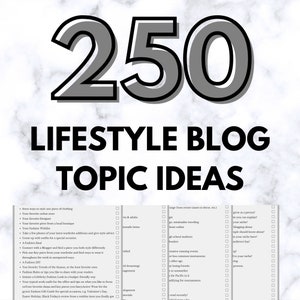 250 Lifestyle Blogger Blog Ideas, Blog Content Creation Tools, Blog Planner Idea Tracker