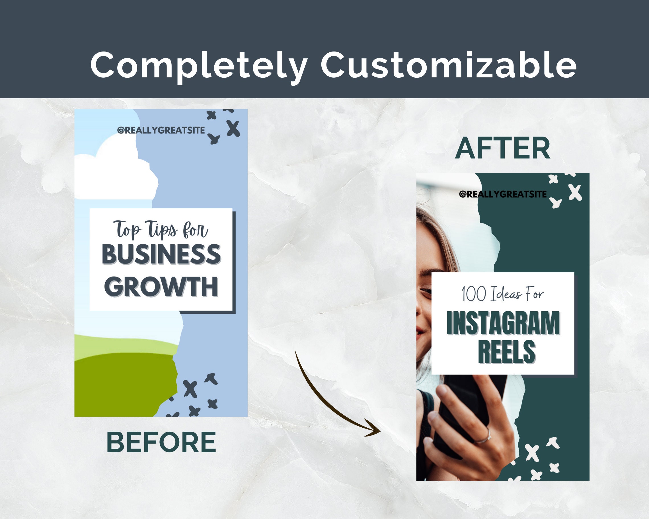 Blue Instagram Reels Canva Template Instagram Reel Cover - Etsy