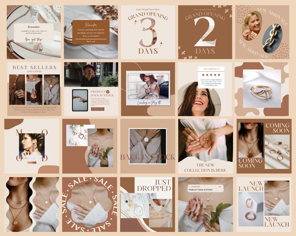 Jewelry Instagram Templates Canva Template Small Business Etsy
