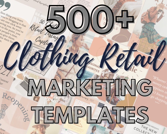 500 Clothing Retail Marketing Templates, Social Media Content Creation,  Canva Template, Content Calendar, Boutique Promotion, Business Plan - Etsy