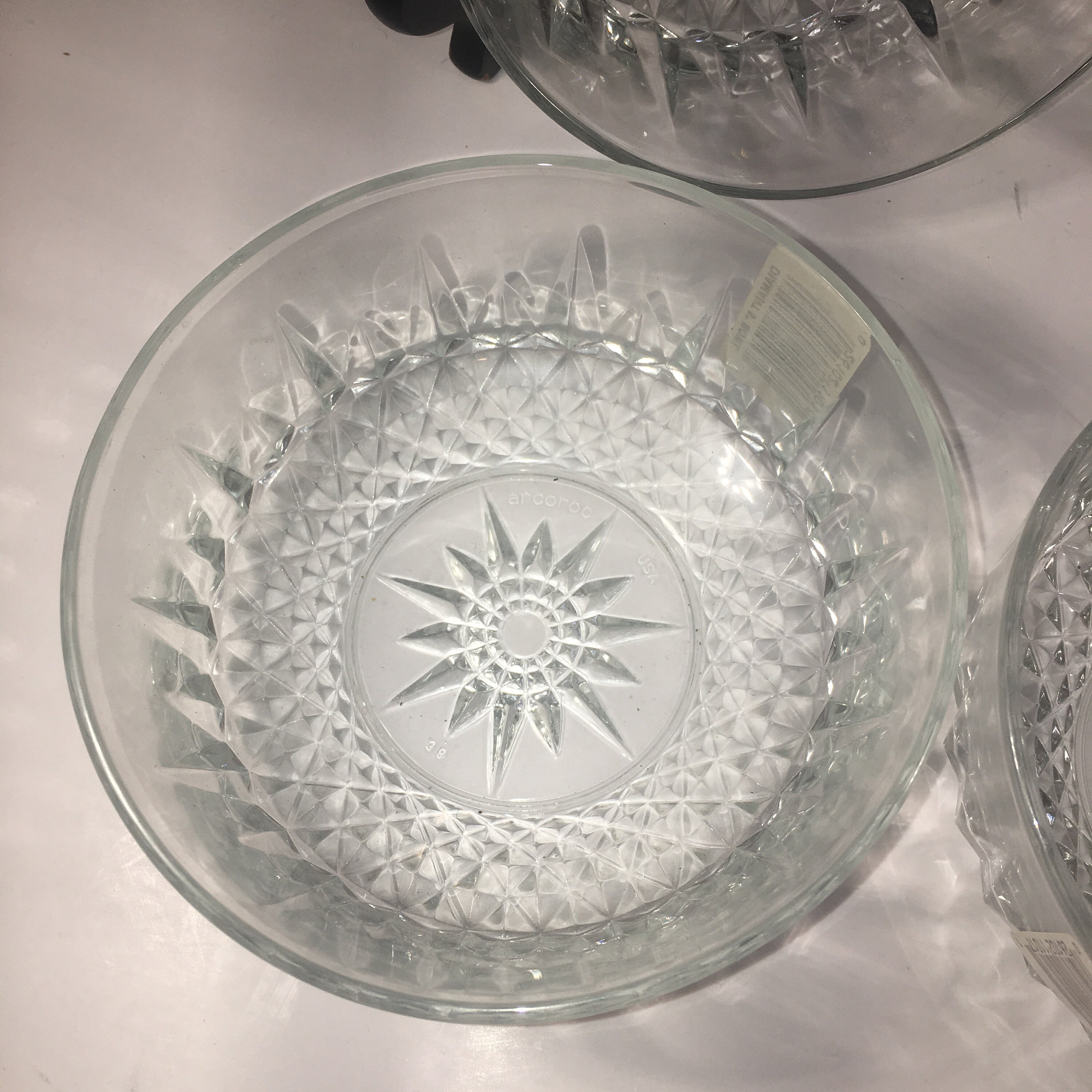 4 Arcoroc USA Diamant Pressed Glass Star Salad bowls new Etsy