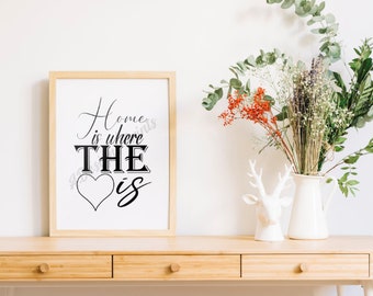 Home Is Where The Heart Is Print // Printable Home Decor