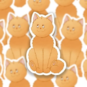 Adesivo Gatto Rosso // Adesivo Fatto a Mano di Qualità
