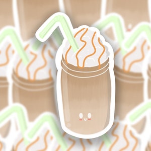 Adesivo Kawaii Iced Coffee // Adesivo fatto a mano di qualità