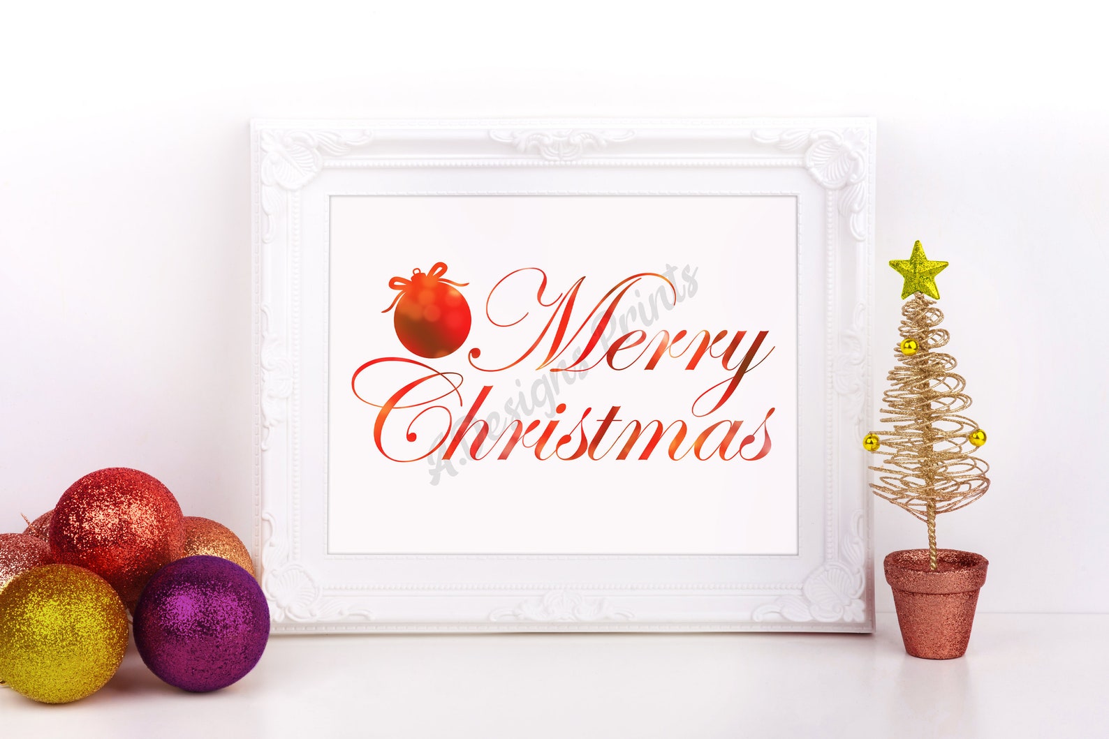 Merry Christmas Bauble Print // Christmas 2020 // Printable Home Decor ...