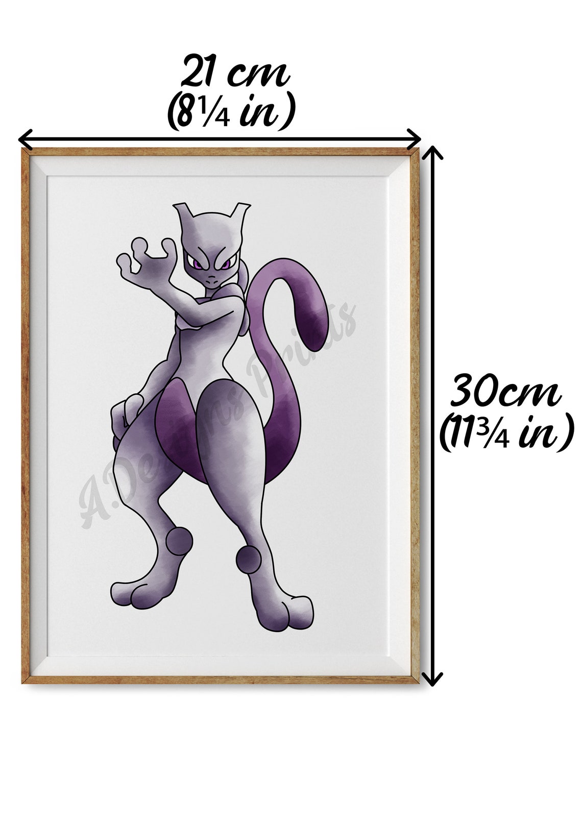 Pokemon Digital Prints // Mewtwo // Printable Home Decor | Etsy