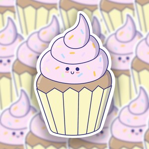 Sticker petit gâteau au chocolat kawaii // Sticker fait main de qualité
