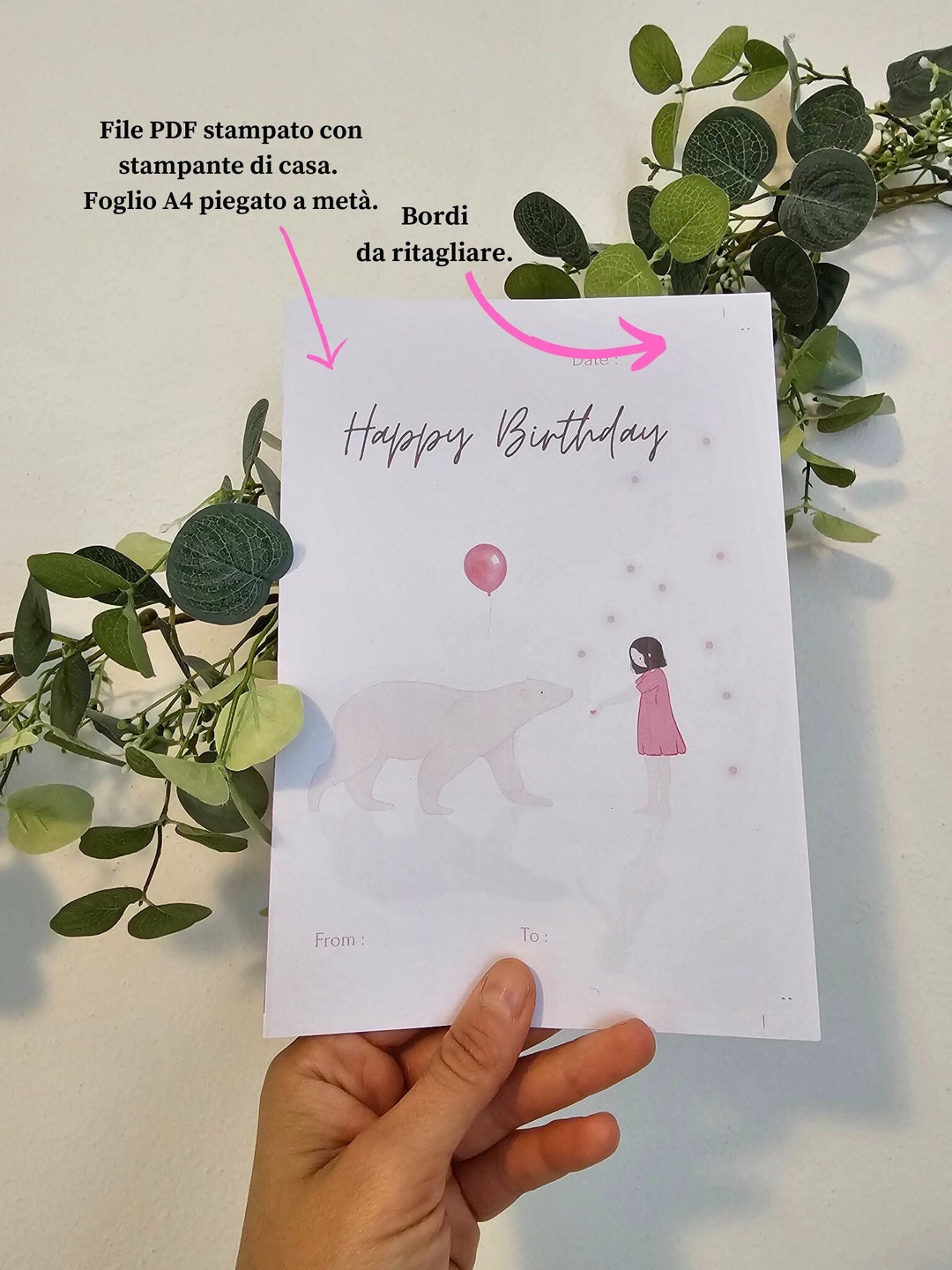 Polar Bear Birthday Card PDF Printable - Etsy