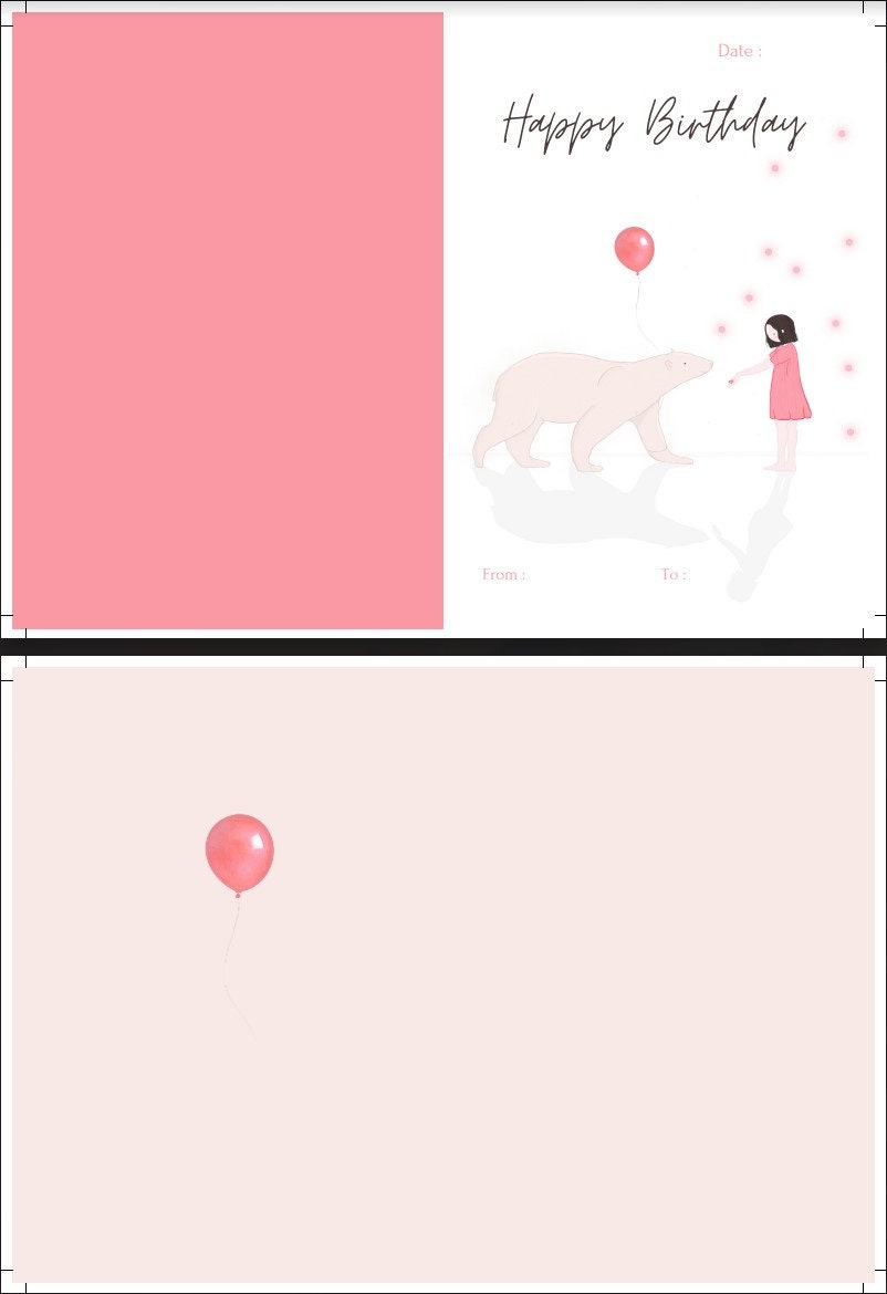 Polar Bear Birthday Card PDF Printable - Etsy