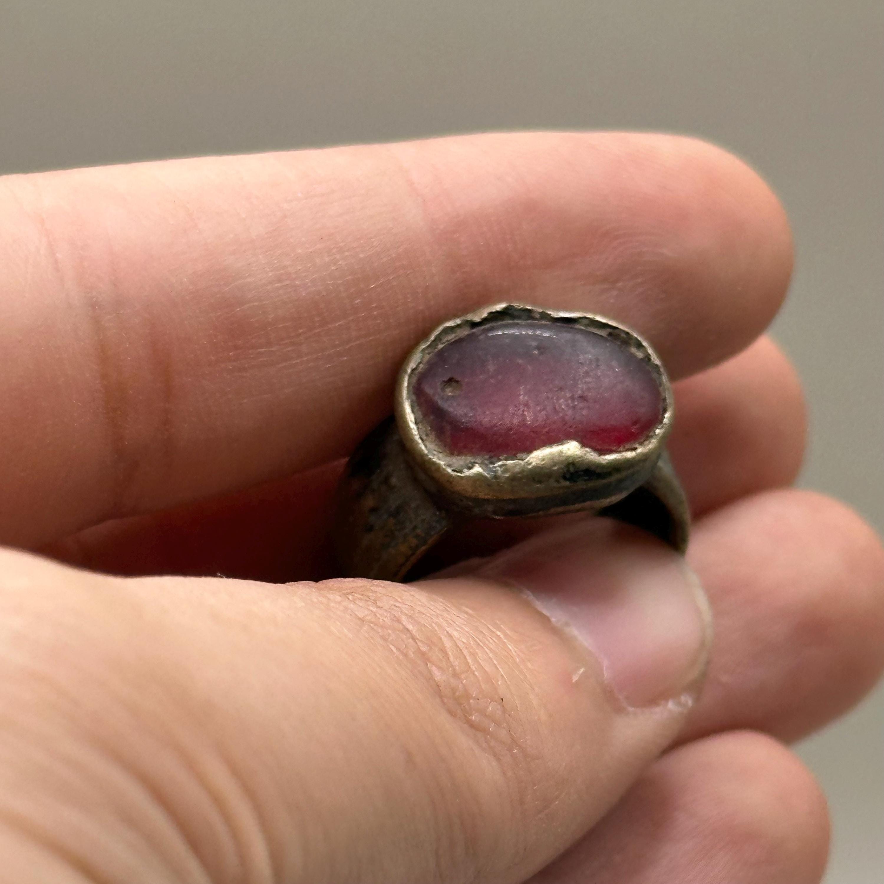 古代ローマのガラス青銅の指輪 - Etsy 日本
