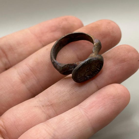 Ancient Roman Bronze Ring With Image Engraving - Etsy