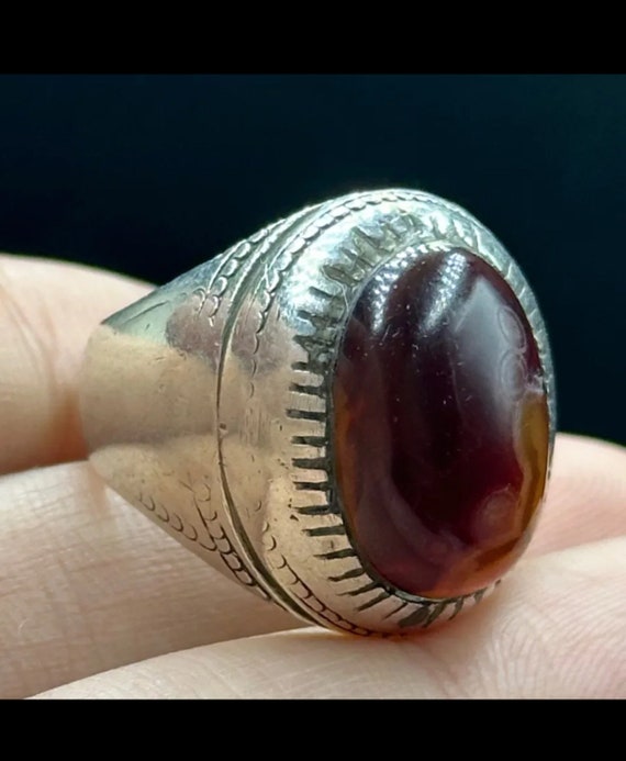 Stunning Vintage Ancient Roman Agate Stone Silver 