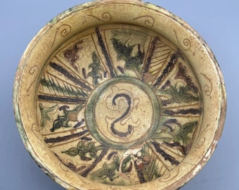 Rare Near Eastern Islamic Pottery Bowl With Unique Design