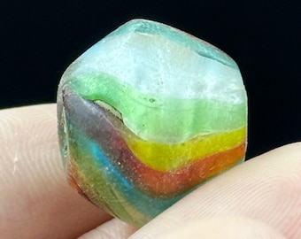 Rare Ancient Roman Multi Color Glass Bead In Good Condition