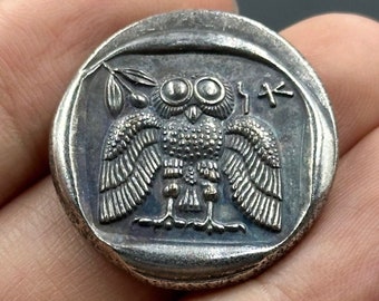 Genuine Old Ancient Greek King Alexander With Attica Owl Coin