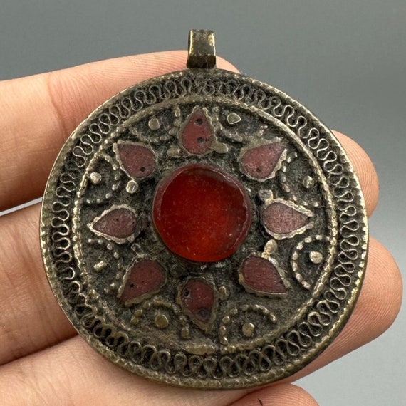 Wonderful Unique Afghan Tribal Brass Agate Stone … - image 8