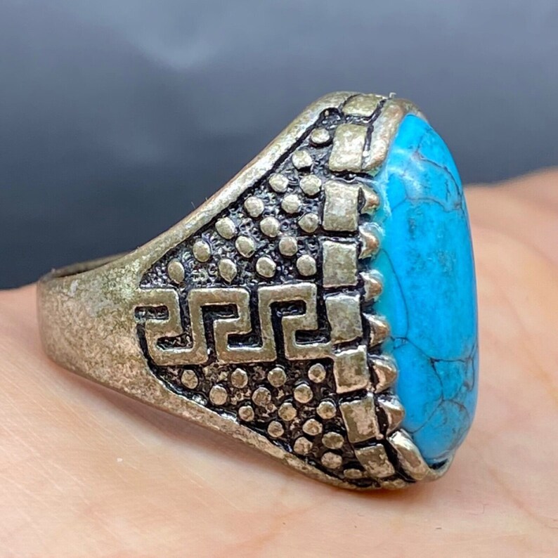 Acient Rome Rings Restored Ancient Roman Genuine Ring With Natural Torquise Stone - Etsy