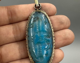 Stunning rare ancient Roman opal stone scorpion intaglio ancient Roman pendant