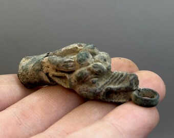 Museum Quality Ancient Greco Roman Bronze Mythical Beast Pendant Amulet