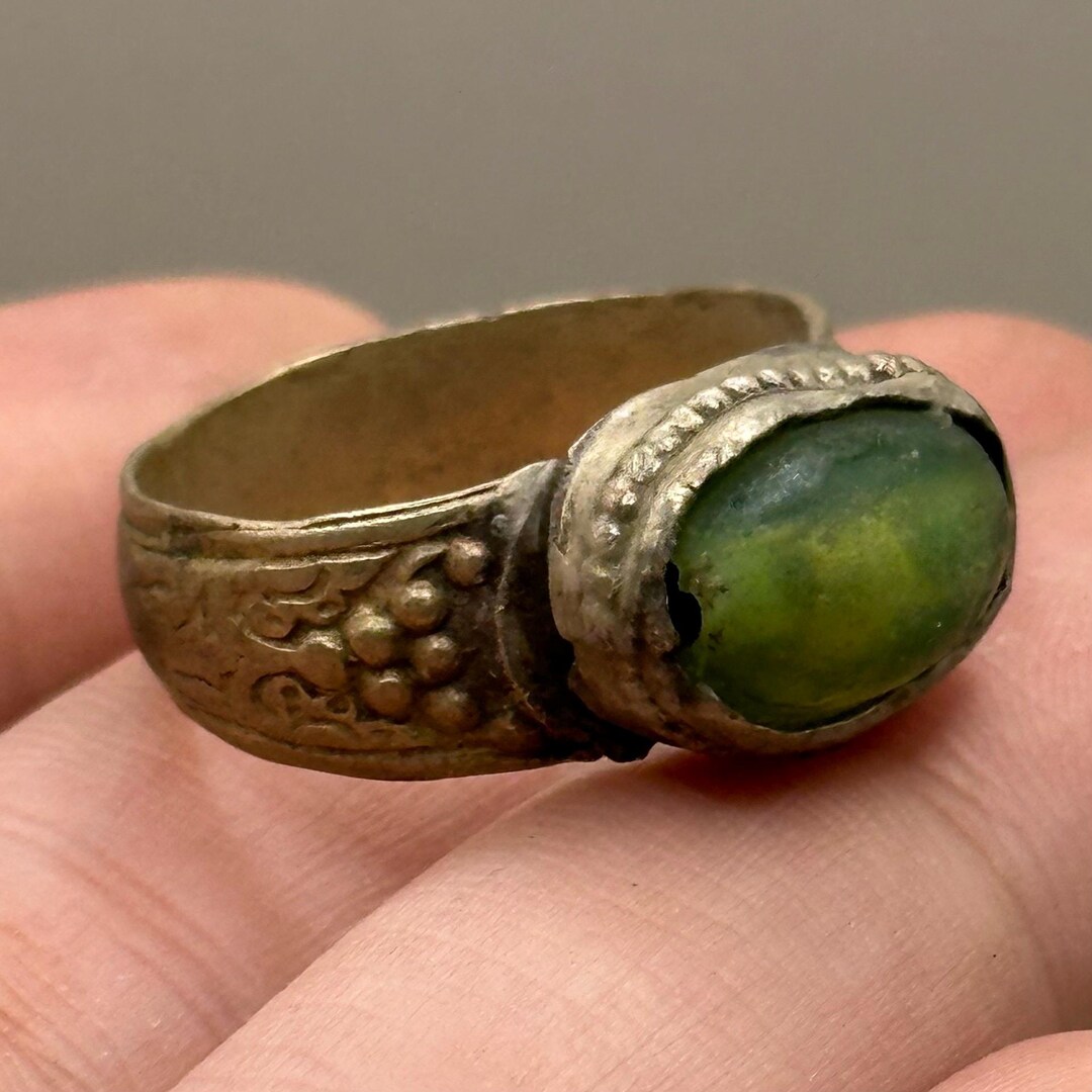 Ancient Roman Glass Bronze Ring - Etsy