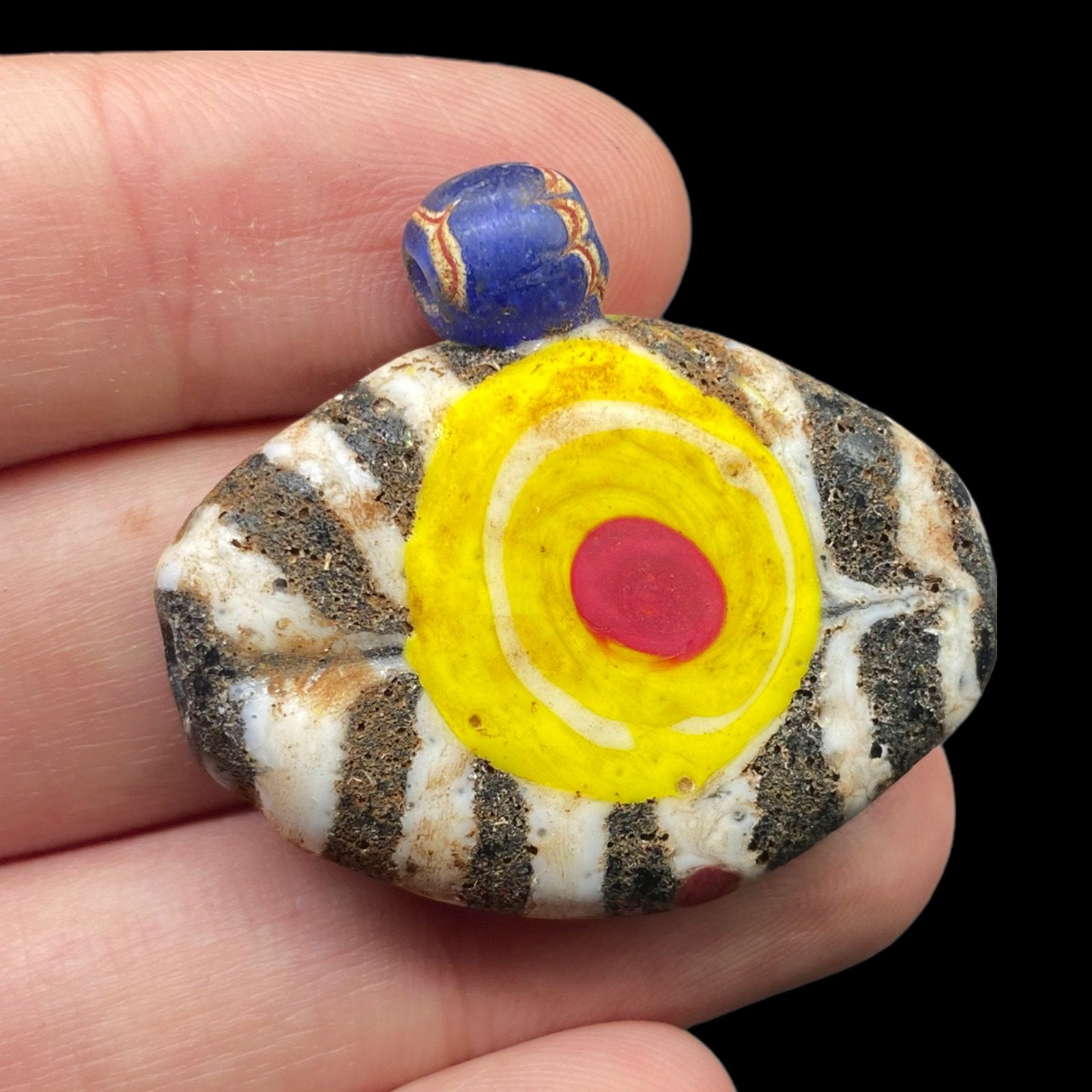 Roman Mosiac Eye Phoenician Multi Color Pendant - Etsy