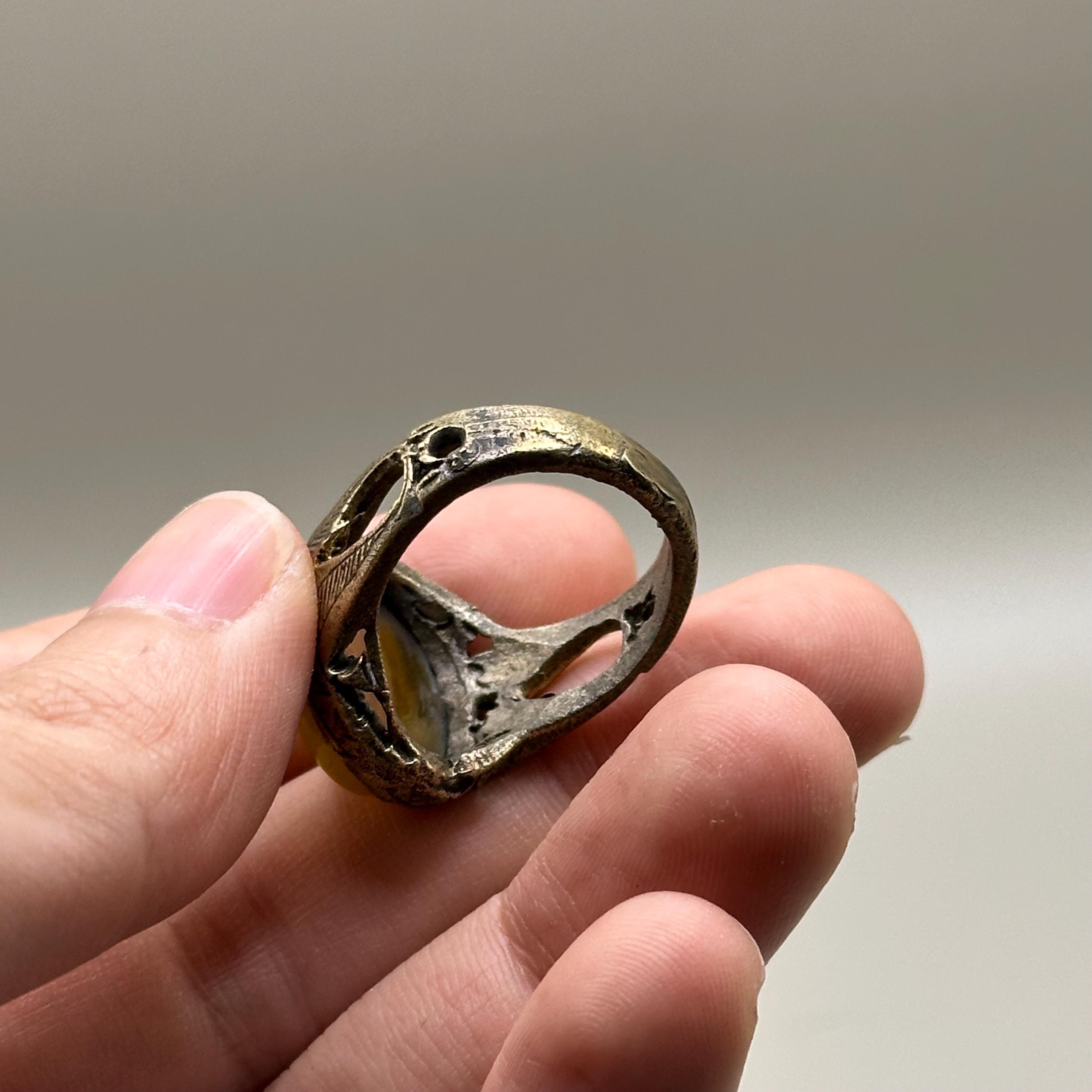 Ancient Roman Brass Ring With Roman Agate Insert - Etsy