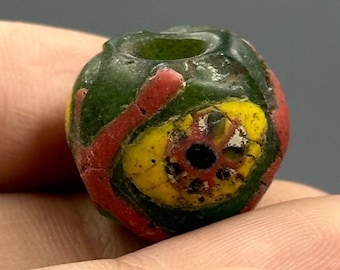 Rare Ancient Roman Mosaic Gabri Bead In Good Condition