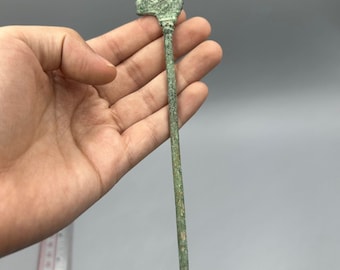 Museum Quality Ancient Roman Bronze Hair Pin With Rare Bird Animal