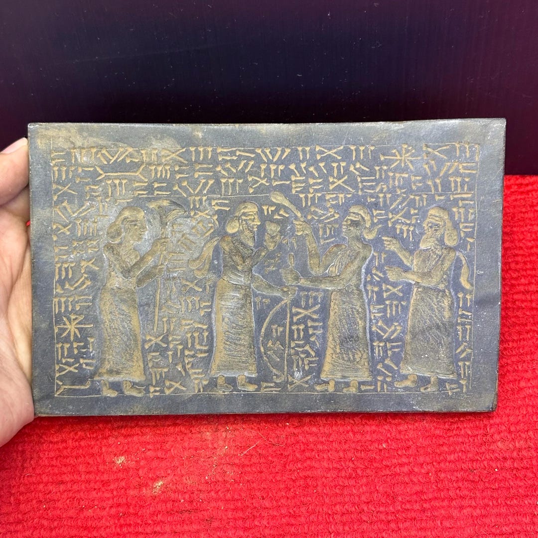 Ancient Near Eastern Stone Tablet Depicting King Ritual Scene - Etsy