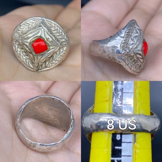 MAGNIFIQUE BAGUE LÉGIONNAIRE ROMAINE ANCIENNE EN ARGENT MASSIF ET
