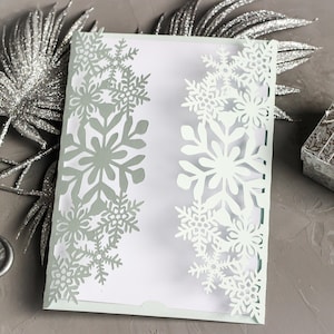 5x7 Gate Fold Wedding Invitation SVG Christmas Card EPS – Laser Cut Template for Cricut & Glowforge