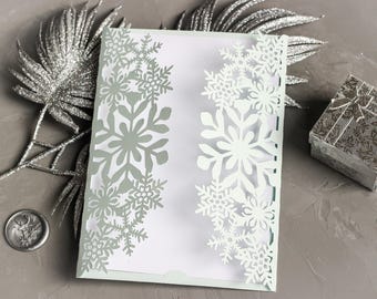 Invitación de boda plegable SVG: Plantilla cortada a láser de 5x7 (descarga digital)