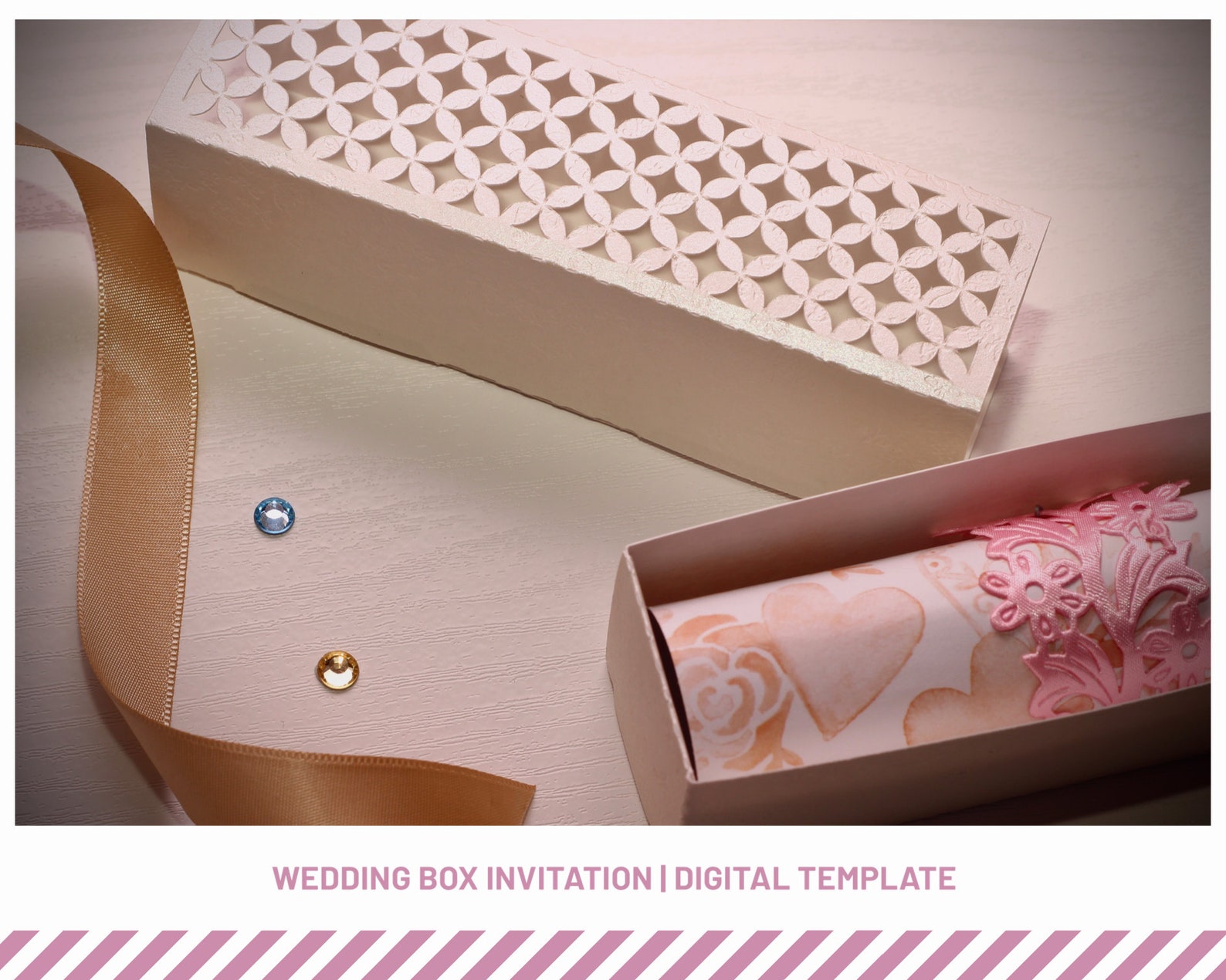 Box for Wedding Invitation Template, SVG_EPS_PNG Files for Laser