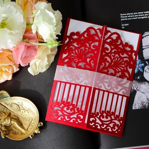 Plantilla SVG de invitación de boda plegable: Tarjeta de invierno y Navidad (descarga digital)