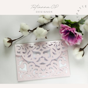 5x7 Umschlag Hochzeitseinladung, Laser geschnitten Taschenvorlage, SVG-Schnittdatei, Cricut, Silhouette, Cameo, DIGITALE VORLAGE