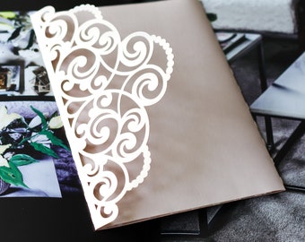 Invitación de boda tríptico victoriano SVG – Archivo de corte láser Cricut de 5×7″, PNG+EPS, plantilla imprimible