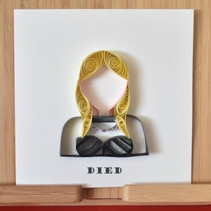 Jane Seymour portrait de Six the Musical, Quilling Art, Paper Quilling, Musical Theatre lover gift, Handmade Card, Birthday Card