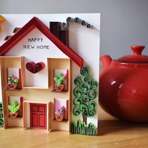 Papier piquant Happy New Home carte, Cadeau de crémaillère, Home Decor, Wall Decor, Garden Home