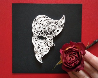 The Phantom of the Opera, Paper Quilling, Musical Theatre Artwork, Handmade Card, Wall Decor