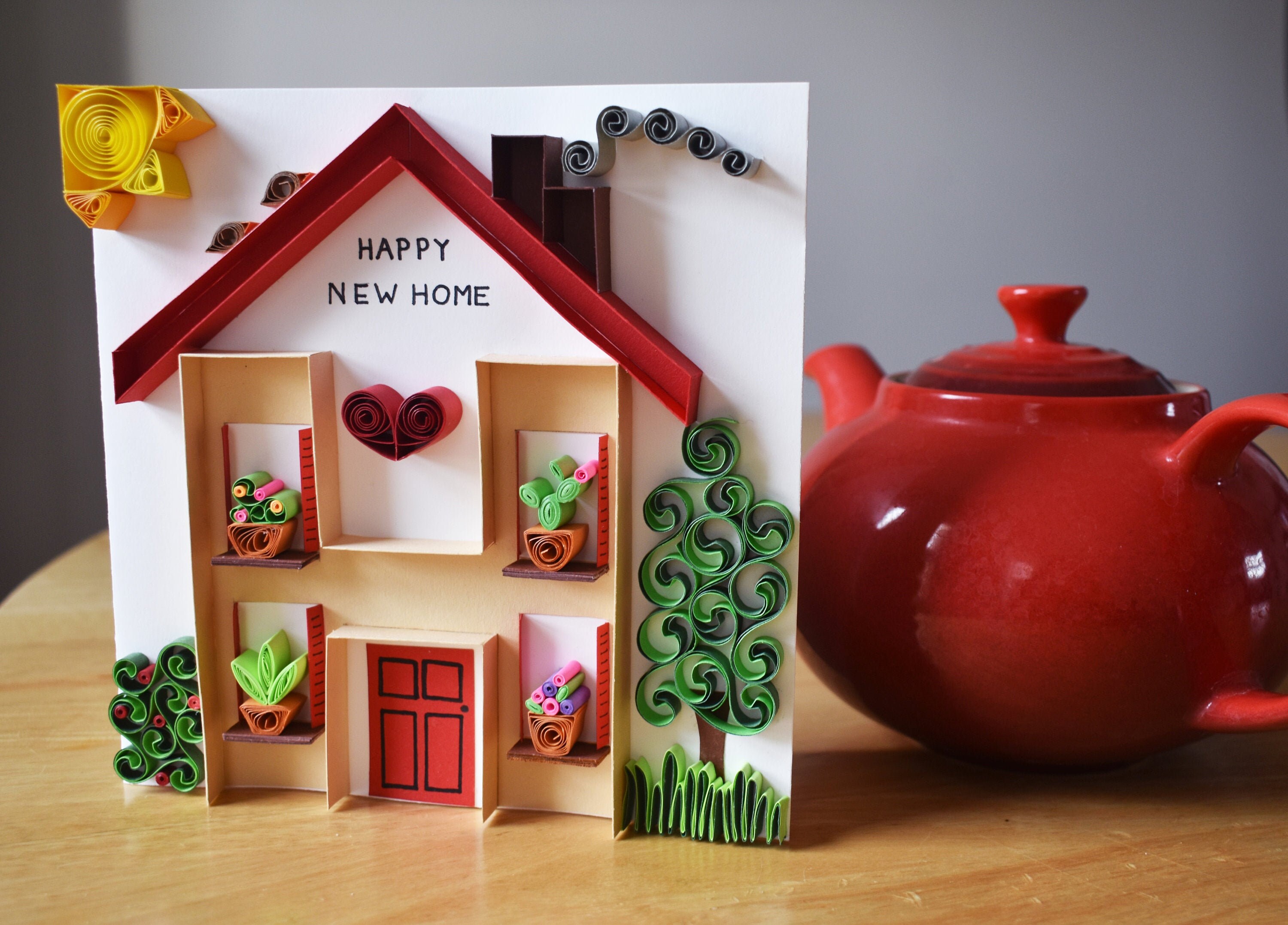 Paper Quilling Happy New Home Card Housewarming Gift Home Decor Wall Decor Garden Home Etsy UK