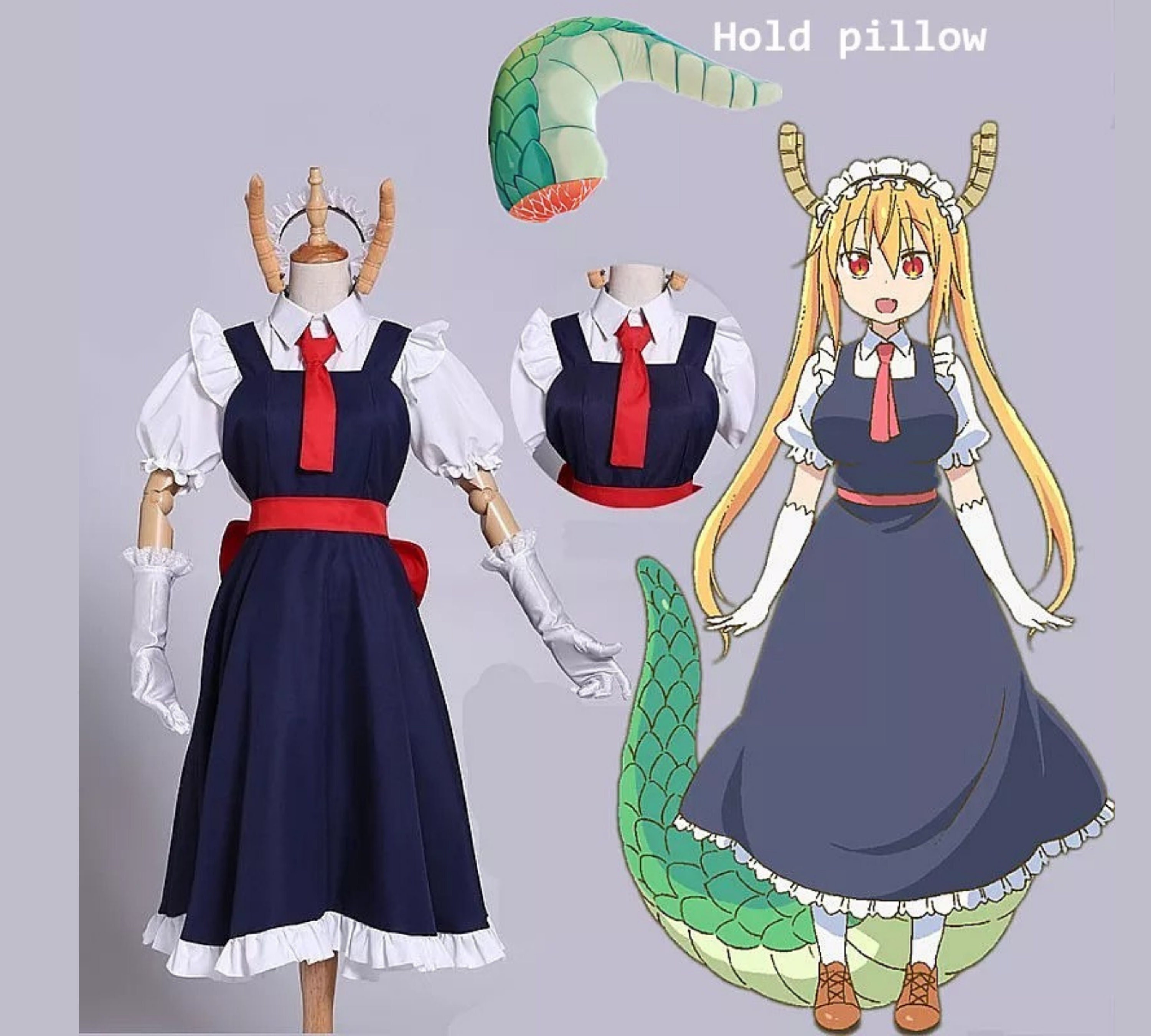 Japanese Anime Miss Kobayashi's Dragon Maid Tohru Dress Outfit Cosplay Costume Japanese Anime Miss Kobayashi's Dragon Maid Tohru Dress Outfit Cosplay Costume