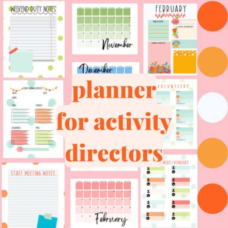Activity Director Planner. Senior Living Printable Senior Etsy Ireland